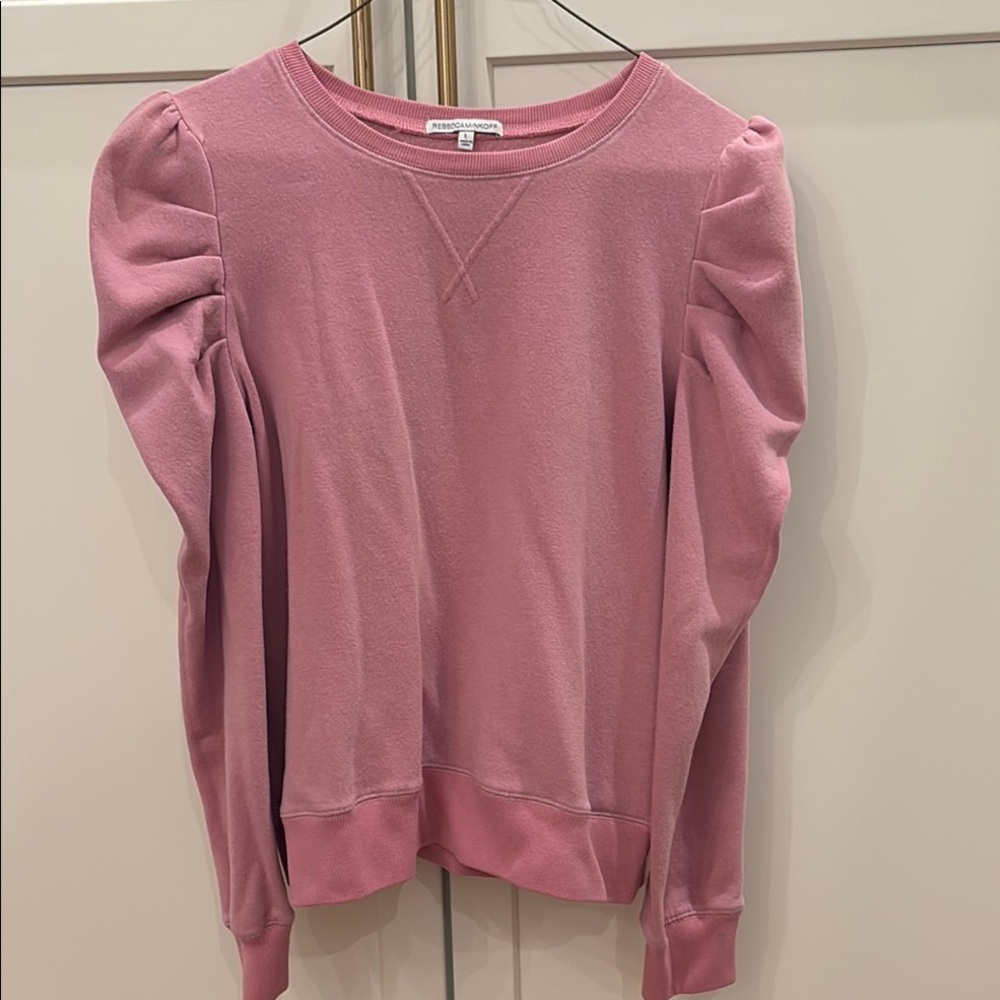 Rebecca Minkoff Pink Puff Sleeve Sweatshirt